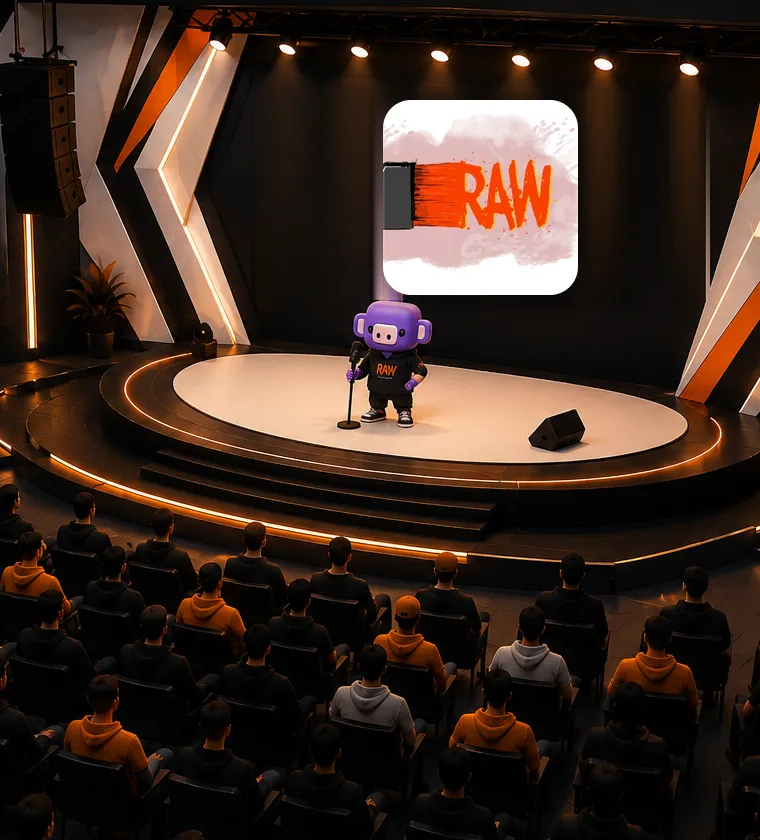 The RAW stage under the lights